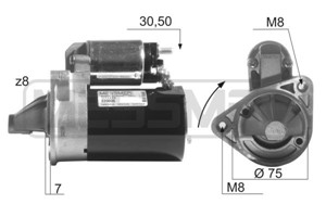 Startmotor, CHEVROLET MATIZ, REZZO Minibus, minivan, DAEWOO MATIZ, 10 455 503, 31100-75F01, 96 467 385, 96 497 700, 96 518 887, 96 569