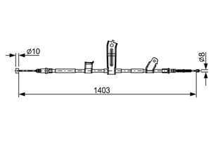 Vajer, parkeringsbroms, Vänster, CHEVROLET SPARK, 95 227 771, 95 421 243, 95 930 043, 95 999 253, 96 683 000