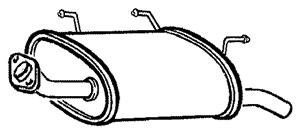 Bakre ljuddämpare, Bak, NISSAN ALMERA TINO, 20100-4U200, 20100-4U310