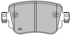 Bromsbeläggsats, Bakaxel, AUDI,SEAT,SKODA,VW, 5Q0 698 451B, 5Q0 698 451F, 7N0 698 451A, 8U0 698 451F