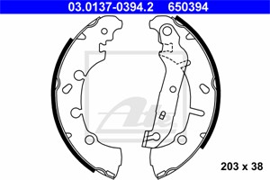 Bromsbackar, sats, Bakaxel, FORD FIESTA IV, FIESTA V, FIESTA Van V, FUSION, KA, PUMA, STREET KA, MAZDA 121 III, 2, 1106633, 1123790, 112