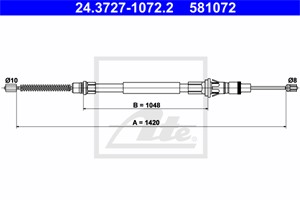 Vajer, parkeringsbroms, Bak, NISSAN,OPEL,RENAULT,VAUXHALL, 36400-00QAA, 45 00 251, 77 00 311 217, 9160551