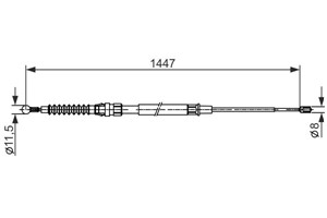 Vajer, parkeringsbroms, Höger, Vänster, AUDI,SEAT,SKODA,VW, 1K0 609 721 BE, 1K0 609 721 J, 1K0 609 721 Q, 1K0 609 721 S