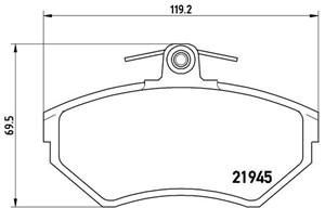 Bromsbeläggsats, Framaxel, SEAT,VW, 1HM698151, 1HM698151A, 357698151E, 6N0698151A, 6N0698151B