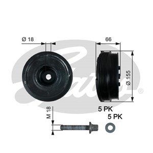 Remskiva, vevaxel, BMW 3 [E46], 3 Touring [E46], 5 [E39], 5 Touring [E39], 11232247565