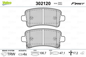 Bromsbeläggsats, Bakaxel, CHEVROLET,OPEL,SAAB,VAUXHALL, 13237765, 13237766, 13237767, 13237768, 13338368, 13343450, 13343451, 13365958,