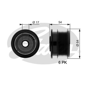 Frihjulskoppling, generator, CHRYSLER RAM VAN Van, VOYAGER IV, VOYAGER / GRAND VOYAGER IV, 04861513AC, 04861513AD, 4861513AB, 4861513AD