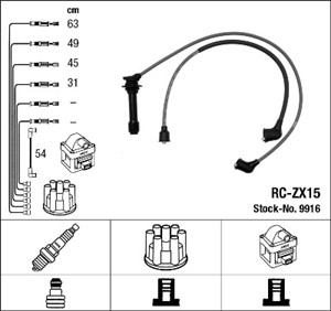 Tändkabelsats, KIA CLARUS, MAZDA 626 III, 626 Coupé III, 626 Hatchback III, 626 Station Wagon III, 8BG918140, 8BG9-18-140A, 8BGJ-18-140A