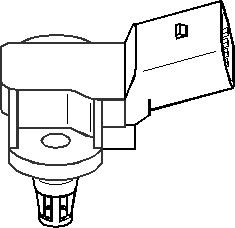 Sensor, insugstryck, Bak, Luftfilterhus, AUDI,SEAT,SKODA,VW, 03C 906 051, 03C 906 051E, 03C 906 051F