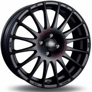 OZ Superturismo GT Matt Black Red Lettering 7x16 4/100 ET37 B68