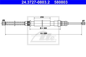 Vajer, parkeringsbroms, Höger bak, PEUGEOT 405 I, 405 II, 405 Break I, 405 Break II, 4745 74