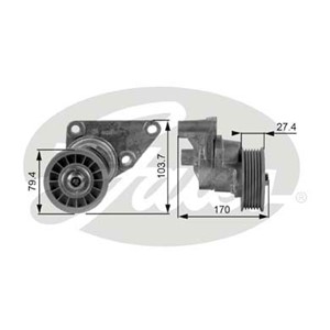 Spännrulle, flerspårsrem, CADILLAC,CHEVROLET,GMC,HUMMER,ISUZU, 12554027, 12580162, 12609719
