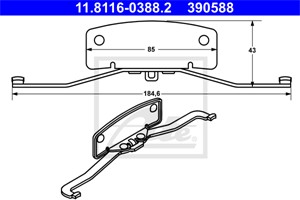 Fjäder, bromsadel, Framaxel, FORD,VOLVO, 1467462, 30671593, 6G9N-2B486-AA