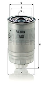 Bränslefilter, DODGE NITRO, JEEP CHEROKEE, WRANGLER III, 52126244 AA, 52126244AB, 52126244AC, 52129220 AA, K52126244 AA, K52126244AC, K5