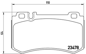 Bromsbeläggsats, Bakaxel, MERCEDES-BENZ, 0004230430, 0004320430, 0034206220, 0044204720, 0054206720, A0004230430, A0004320430, A00342062