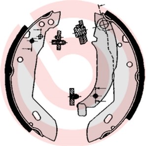 Bromsbackar, sats, Bakaxel, CITROËN,PEUGEOT, 424000, 424000000, 424100000, 424123, 424124, 424172, 4241E5, 4251E5, 95659676