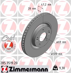 Bromsskiva, Framaxel, HYUNDAI,KIA, 517122T000, 51712-2T000, 51712-2T100