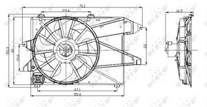 Fläkt, kylare, FORD MONDEO I, MONDEO Sedan I, MONDEO Turnier I, 1018223, 1020757, 6985519, 7223498, 95BB8C607CC