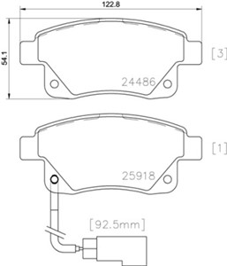Bromsbeläggsats, Bakaxel, FORD TRANSIT Buss, TRANSIT Flak/chassi, TRANSIT Skåp, TRANSIT TOURNEO Buss, 1371454, 1433958, 1530602, 1554524