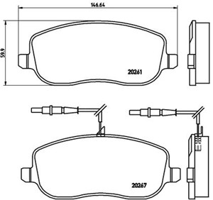 Bromsbeläggsats, Framaxel, CITROËN,FIAT,LANCIA,PEUGEOT, 0000077366761, 1617258380, 425220, 425231, 425457, 71772213, 77362236, 77363956,