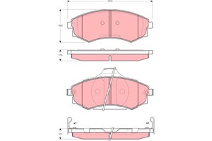Bromsbeläggsats, Framaxel, HYUNDAI LANTRA II, KIA MAGENTIS, 58101-29A70, 58101-3CA20, 58101-3CA80