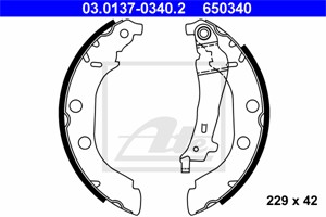 Bromsbackar, sats, Bakaxel, PEUGEOT 406, 406 Break, 4241 J4