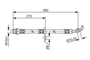 Bromsslang, framaxel höger, TOYOTA RAV 4 I, RAV 4 Cabrio I, 90947 02781