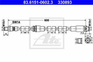 Bromsslang, Framaxel, BMW X5 [E70], X6 [E71, E72], 34 30 6 778 260