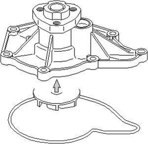 Vattenpump, AUDI A4 B8, A4 B8 Avant, A5, A5 Sportback, A6 C6, A6 C6 Avant, A8 D3, Q5, 06E 121 005G, 06E 121 005P, 06E 121 008P, 06E 121
