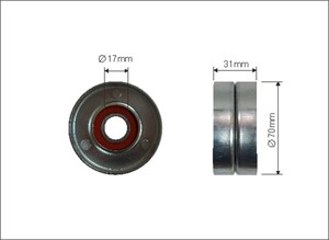 Spännrulle, flerspårsrem, CHRYSLER VOYAGER / GRAND VOYAGER III, JEEP CHEROKEE, 04897159AA, 04897159AB, 04897259AC, 05014344B, 4897159AA,