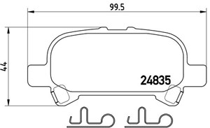 Bromsbeläggsats, Bakaxel, TOYOTA AVALON Sedan, SOLARA Coupé, 0446606030, 0446633060, 0446633080, 0446641020
