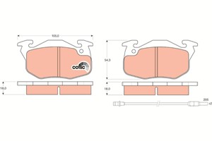 Bromsbeläggsats, CITROËN,PEUGEOT,RENAULT, 2450 50, 4248 62, 4250 33, 4250 35, 4250 36, 4250 43, 4250 49, 4250 50, 4250 51, 4250 52, 4250