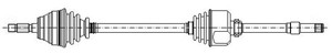 Drivaxel, framaxel höger, RENAULT SAFRANE II, 77 00 100 067, 77 00 101 678, 77 00 106 556, 77 01 352 489, 77 01 469 543