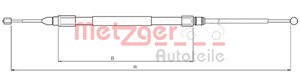 Vajer, parkeringsbroms, Bak, Höger, Vänster, BMW 1 [E81, E87], 1-Serie Cabriolet [E88], 1-Serie Coupé [E82], 34 40 6 760 443, 3440 6 760