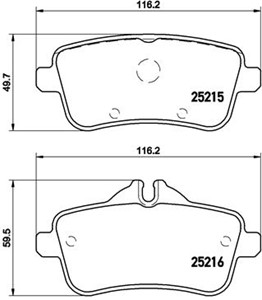 Bromsbeläggsats, Bakaxel, MERCEDES-BENZ GLE [W166], GLE Coupe [C292], M-KLASS [W166], 0064204020, 0064204120, 0074208220, 0074208320, A0