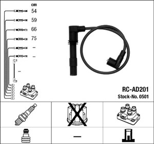 Tändkabelsats, AUDI A3, SKODA OCTAVIA I, OCTAVIA Combi I, VW PASSAT B5, 06A 905 409 D
