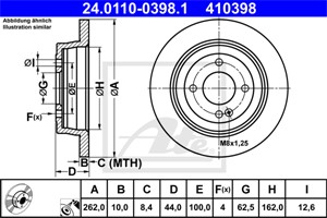 Bromsskiva, Bakaxel, HYUNDAI,KIA, 58411-0U300