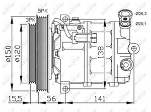 Kompressor, klimatanläggning, ALFA ROMEO 159, 159 Sportwagon, BRERA, SPIDER, 60693746