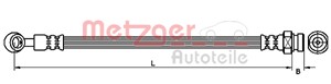 Bromsslang, Fram, Höger, HYUNDAI ATOS, 5873205100