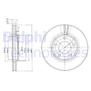 Bromsskiva, Framaxel, CHRYSLER,DODGE,PLYMOUTH, 04721820AE, 4423368, 4509340, 4523368, 4683260, 4683432, 4721820, 4721820AE, 4721821, 481