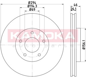 Bromsskiva, Framaxel, CHRYSLER,CITROËN,JEEP,MITSUBISHI,PEUGEOT, 0 5105 514AA, 05105514AA, 1-5105514AA, 16 075 005 80, 1607500580, 161062