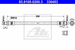 Bromsslang, Bakaxel, På bromsok, AUDI A4 B5, A4 B5 Avant, 8D0 611 775 B