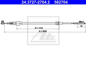 Vajer, parkeringsbroms, Bak, SEAT CORDOBA, IBIZA II, 6K0 609 721 E, 6K0 609 721 F