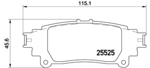 Bromsbeläggsats, Bakaxel, LEXUS GS, IS III, RC, 0446630280, 0446630281, 0446630290, 0446630310, 0446630311, 044663031179, 0446630312, 04