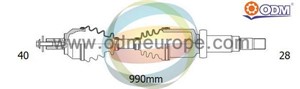 Drivaxel, framaxel höger, VOLVO S60 II, S80 II, V60 I, V70 III, 31272550, 36000163, 36000164, 36000370, 36000372, 36001195, 36001459, 36