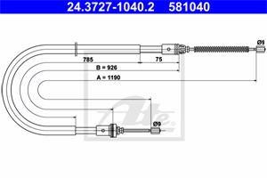 Vajer, parkeringsbroms, Bak, RENAULT LAGUNA Grandtour I, 77 00 841 026