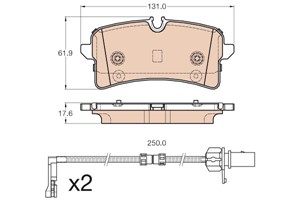 Bromsbeläggsats, Bakaxel, AUDI A8 D4, 4H6 698 451