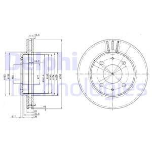 Bromsskiva, Framaxel, MITSUBISHI,VOLVO, 30872319, 308723196, 30872926, 30872926.8, 308729268, MB668107, MR205584, MR205585, MR913846