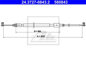 Vajer, parkeringsbroms, Bak, CITROËN C2, C2 ENTERPRISE, PEUGEOT 1007, 4745 W3, 4746 15