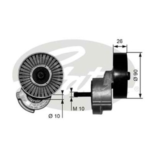 Spännrulle, flerspårsrem, CHRYSLER VOYAGER II, VOYAGER / GRAND VOYAGER III, DODGE CARAVAN, PLYMOUTH VOYAGER / GRAND VOYAGER, 04536154, 0